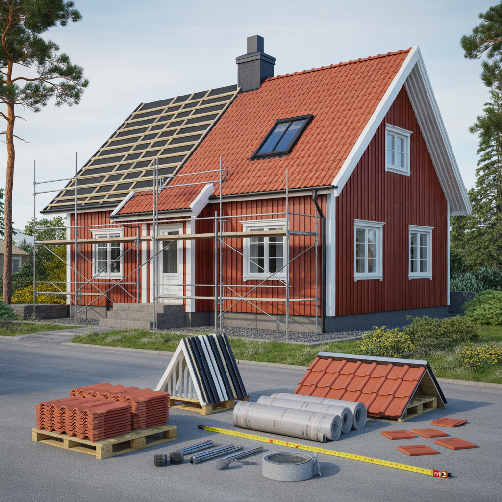 takomlaggning 2025 kostnad per m2 och vad ingar